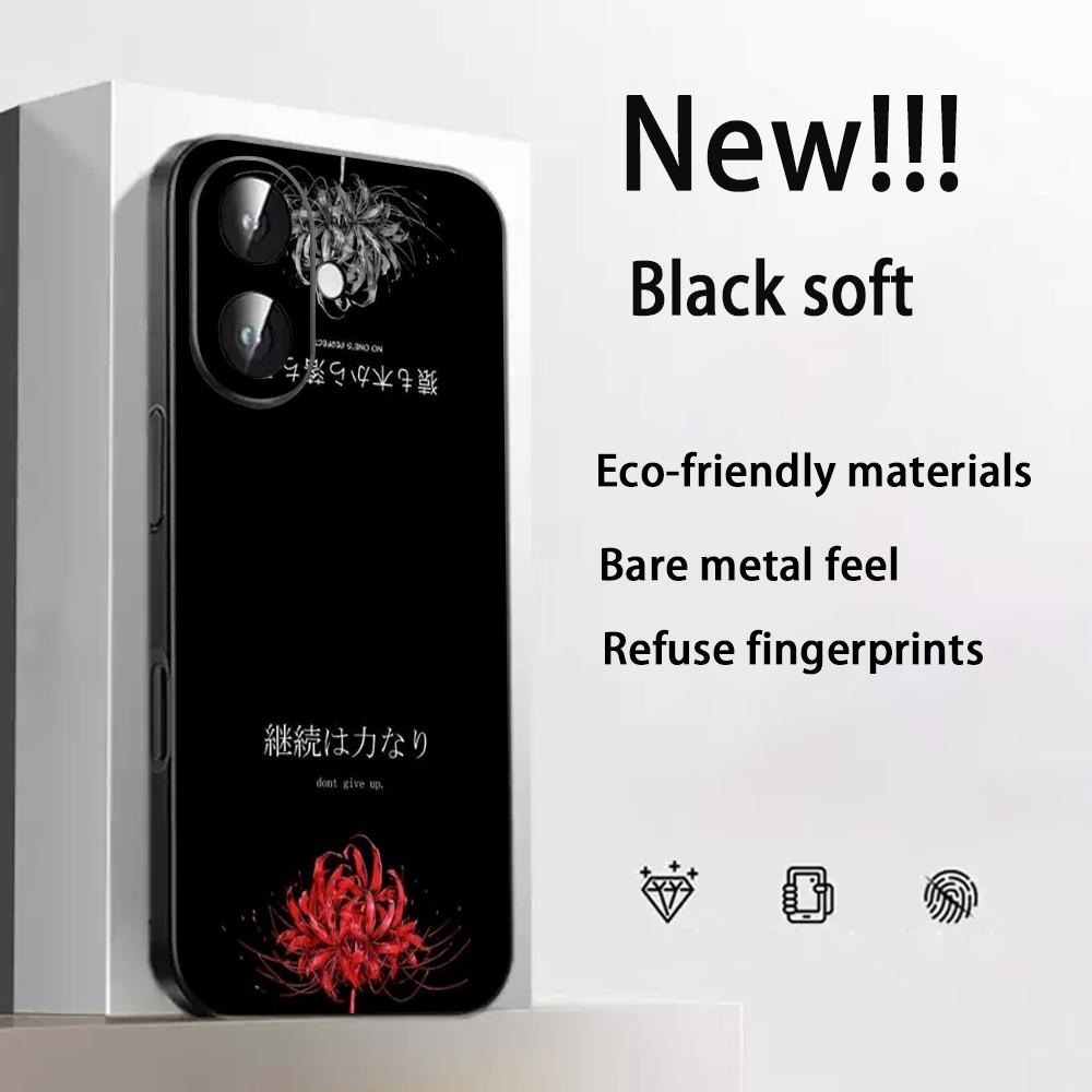 Art Red spider lilys japan design Phone Case For iPhone 17 16 e 15 14 13 12 Plus Mini Pro Max Soft black Shockproof Cover