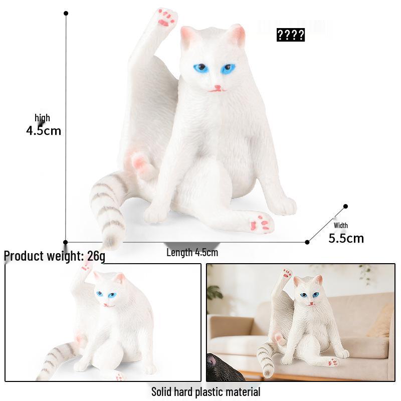 Realistic Cat Heart Model Toy Car Ornament - Black & White Pet Cats, Kindergarten Teaching Aid