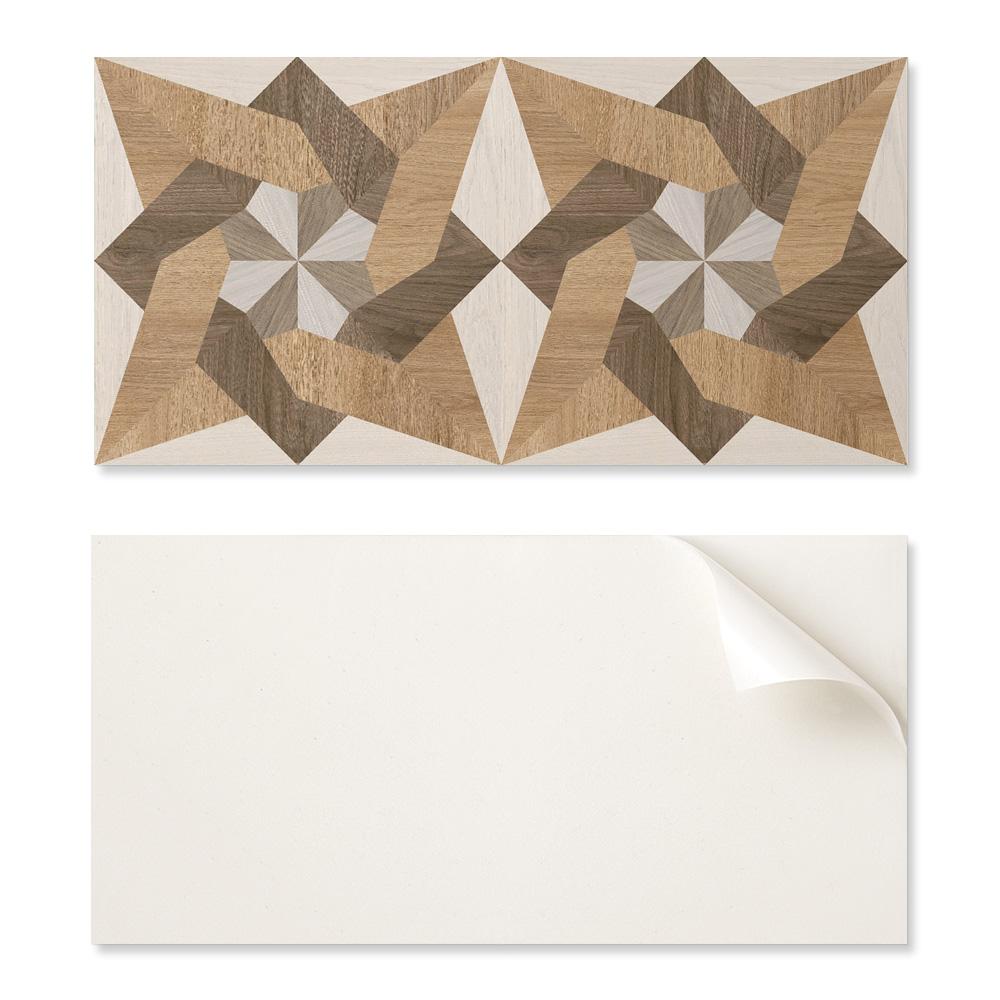 Self-Adhesive Vinyl Panel - Printed Decoration 100x50 cm Polygonal Wood Mosaic