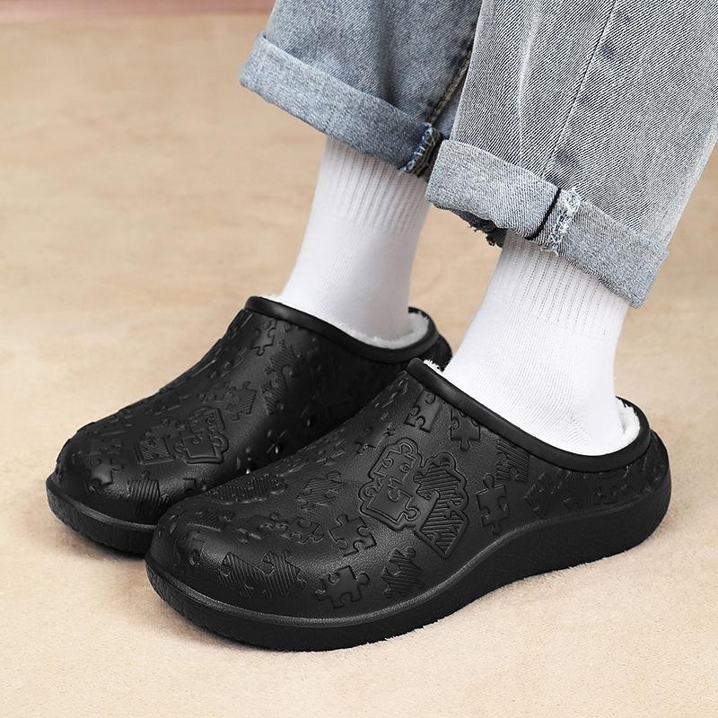 New Winter Unisex Home Cotton Shoes Warm Plush Slippers Couple's Indoor Anti-slip House Slides Men And Women Soft EVA Shoes