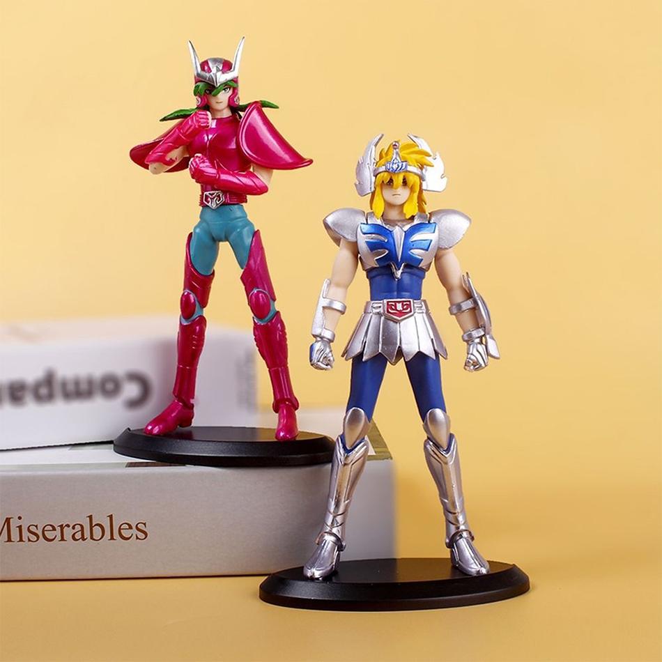 18CM Anime Figure Phoenix Ikki Hyoga Seiya Shiryu Standing Armor Model Children's Toys PVC Box Desktop Collection Decoration