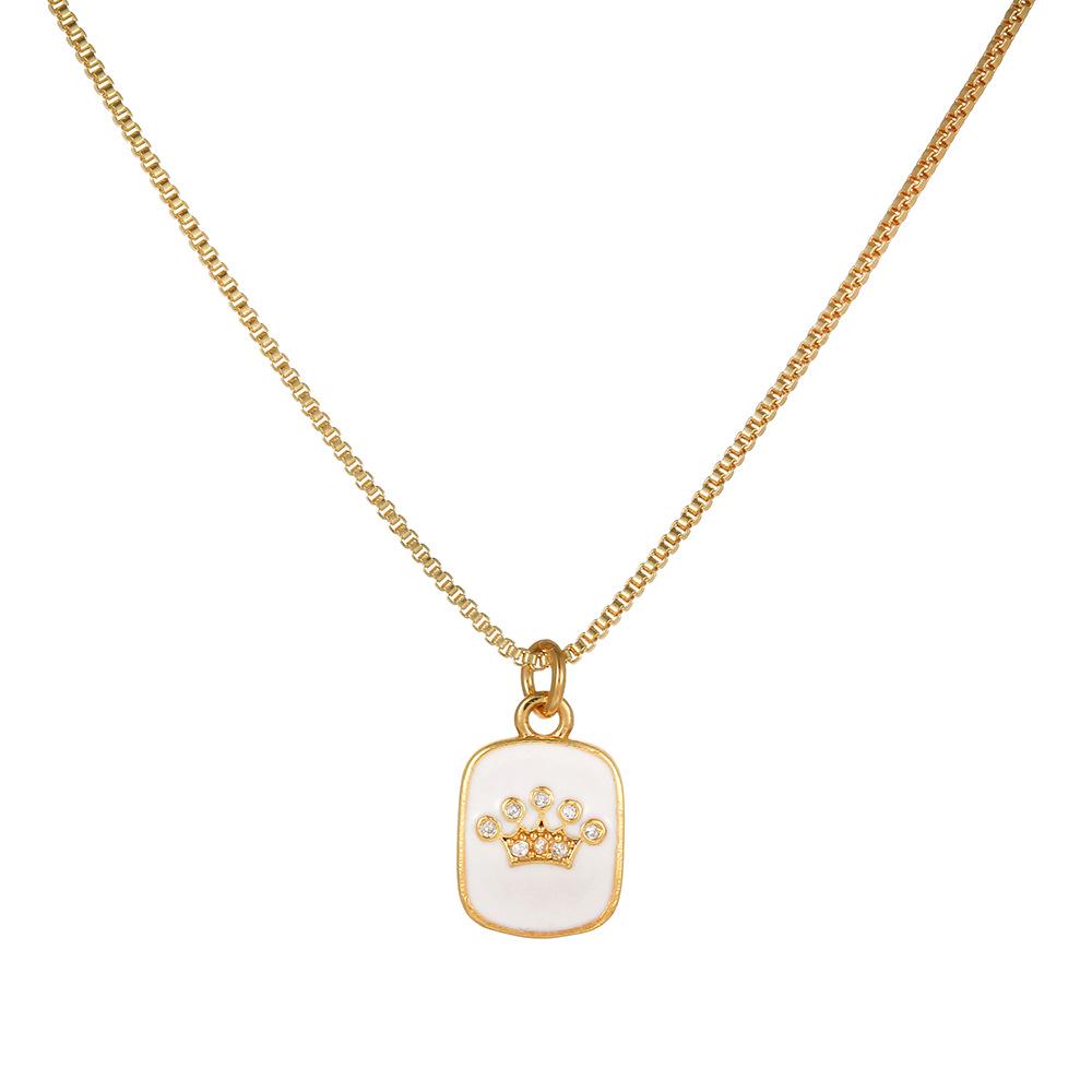 Valentine's Copper & Zircon Heart Pendant Necklace - Fashionable Women's Jewelry with Enamel Design and High-End Sweater Chain Style.