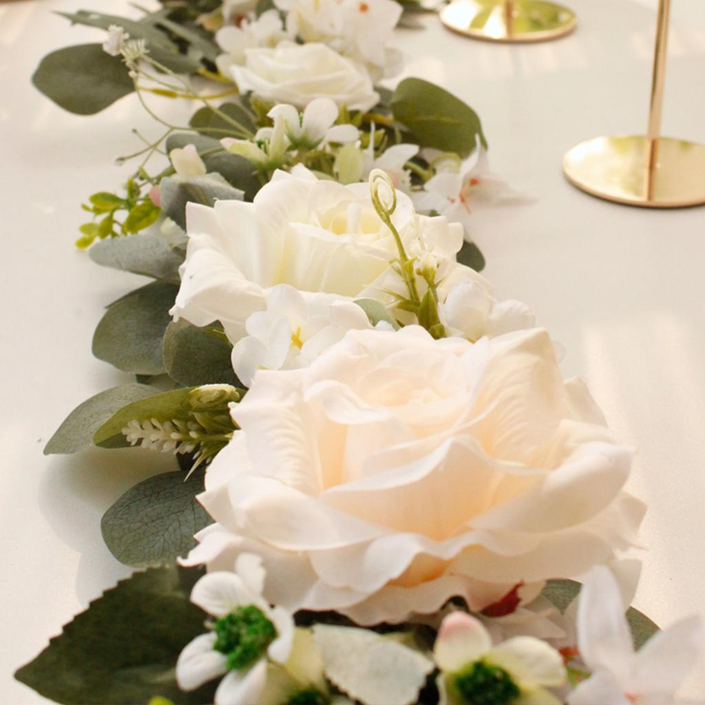 Umělý věnec ratan Faux eukalyptové listy vinná réva Falešná závěsná květina pro svatební oblouk Domácí dekorace 2m Modrá