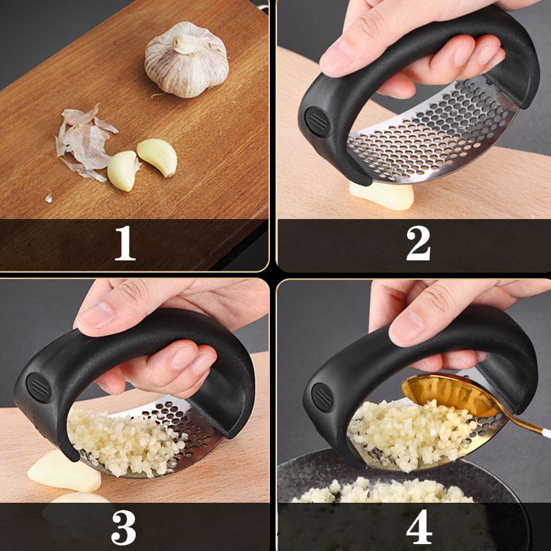 Stainless Steel Garlic Press Crusher Manual Garlic Mincer Chopping Garlic Tool Fruit Vegetable Tools Kitchen Accessories Gadget
