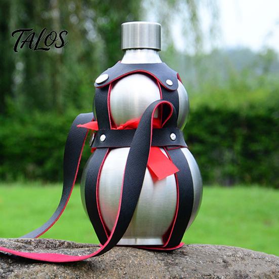 Gourd Shape Water Bottle 1500ml Stainless Steel Sports Travel Gym Chinese Retro-Inspired Eye-catching Style for Monkey King Game Fan Anti-scalding