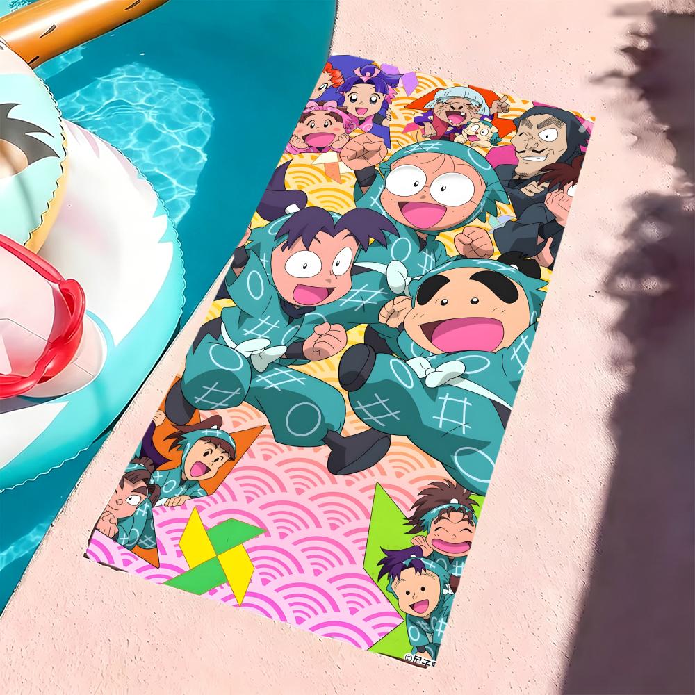 N-Nintama Rantaro-S Towel Microfiber Beach Towel, Quick-Dry, Sand-Free, Ultra-Fine Fiber, Super Soft.