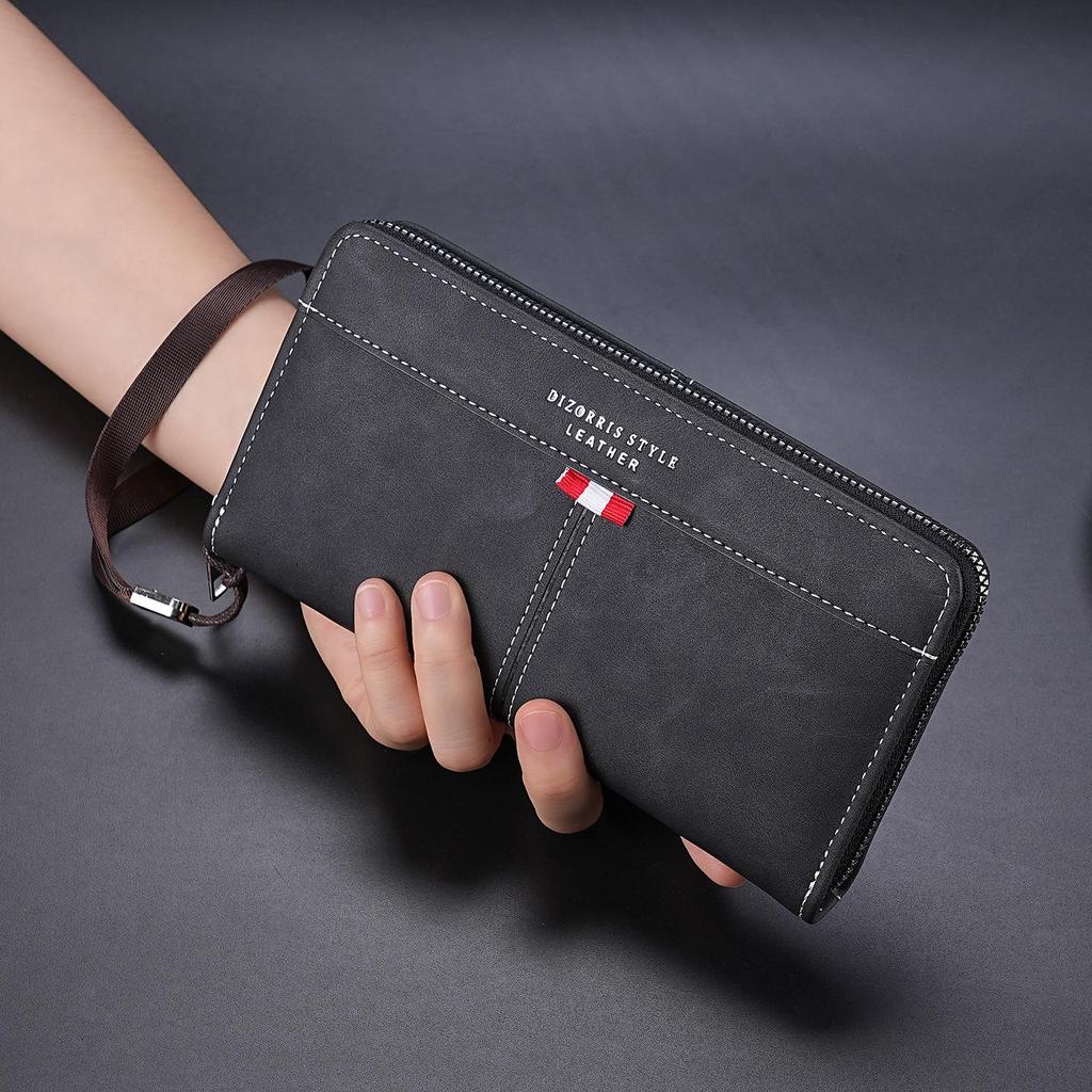 Men's Zipper Long Wallet - Large Capacity Phone Clutch