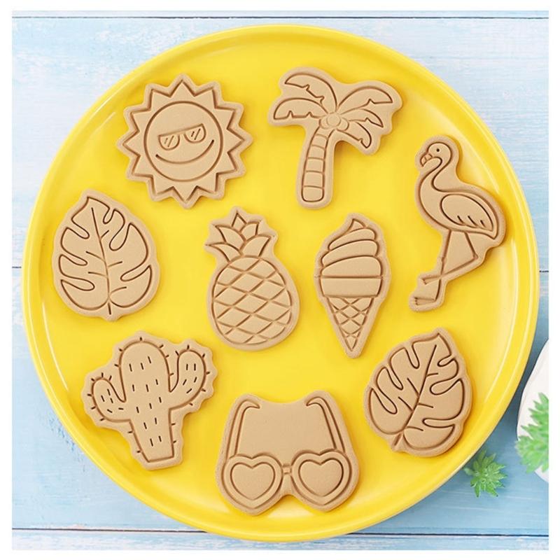 16 Stück/Set Sommer Strand Thema Ausstecher Kunststoff Keksformen Keksstempel DIY Kuchenformen Küchenwerkzeug