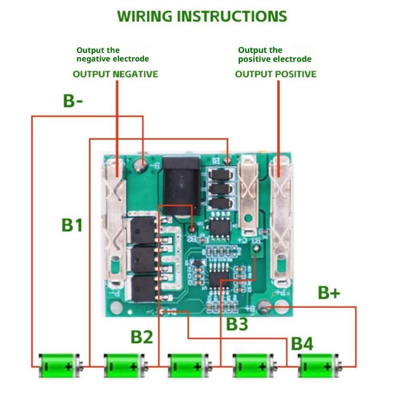 1Pcs Li-Ion Lithium Battery Pack Protection Circuit Board 5S 21V Battery Charging Protection Board Bms Module For Power Tools