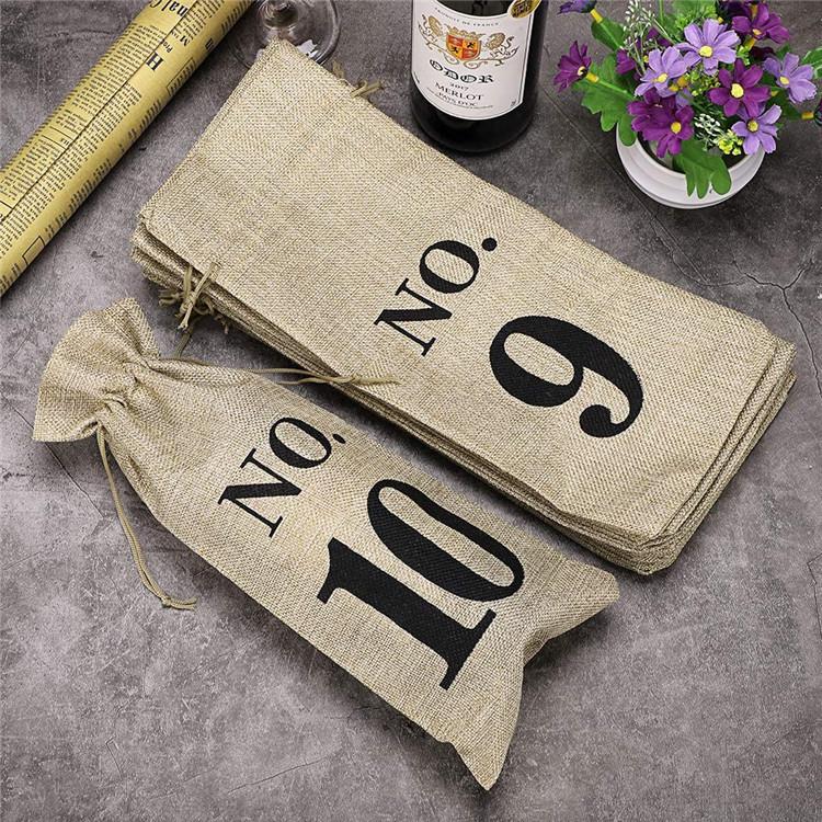 Red Wine Bottle Packaging Bag With Durable Canvas Material For Gift Wrapping And Storage
