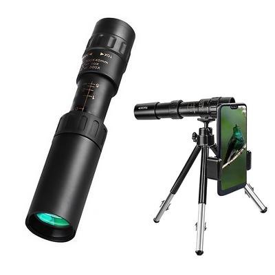 10-300x40 Zoom Monocular HD Monocular Telescope with Smartphone Adapter Tripod Outdoor Camping Hunting Birdwatching Telescope