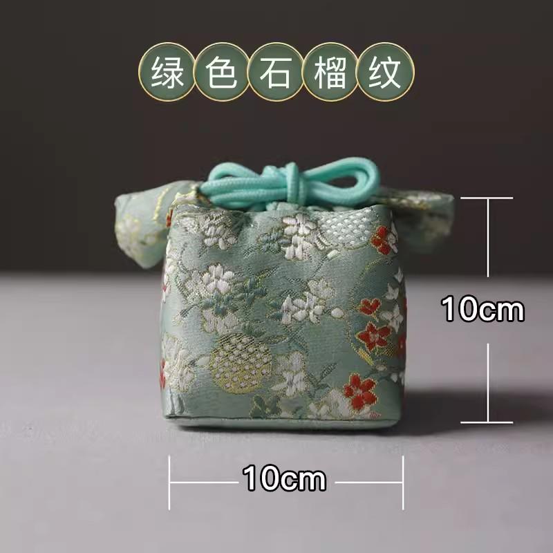 Thickened Handmade Storage Travel Bag, Tea Caddy Teacup Tea Set, Teapot Medium Cloth Bag, Tea Accessory, Embroidery Hand Bag