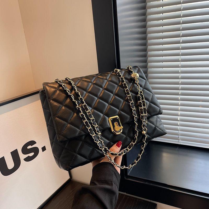 Large-capacity Diamond Bag, New Chain Bag, High-end Sense of Foreign Style, Versatile Single Shoulder Messenger Tote Bag