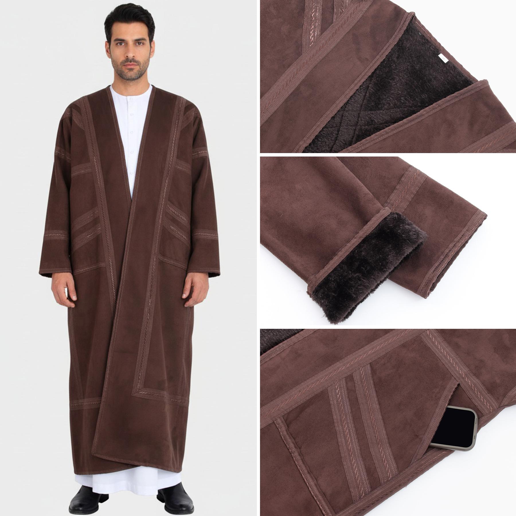 Vīriešu Cardigan Ārējais Halāts Zamšādas Retro