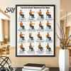Tai Chi Chair Exercise Poster Workout Unframed Routine Clear Visual Instructions Low Impact Guide Seated Chart for Seniors Beginners Gentle