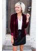 2024 Autumn Women's Gold Velvet Slim Fit Blazer - European & American Style Long Sleeve Casual Outerwear