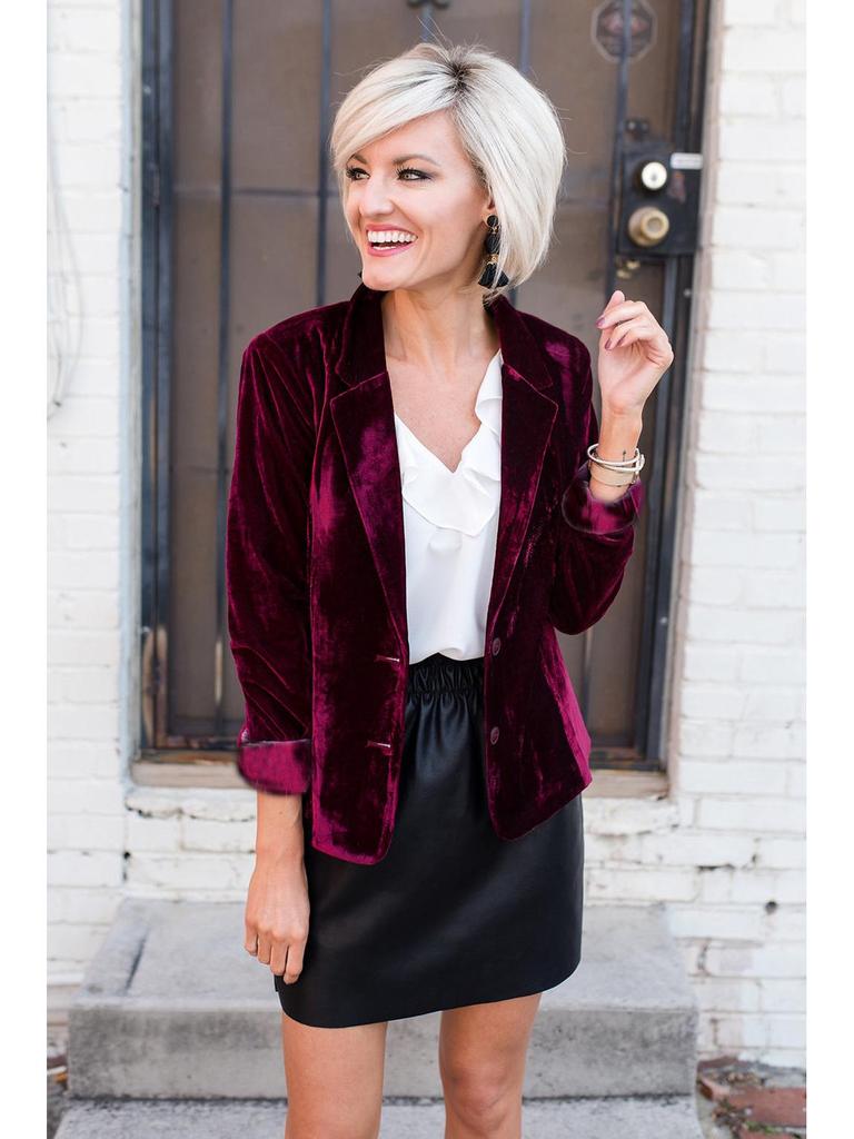 2024 Autumn Women's Gold Velvet Slim Fit Blazer - European & American Style Long Sleeve Casual Outerwear