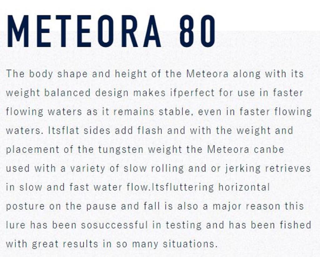 Jackson Meteora 80 Sinking Lure PWH (8168)