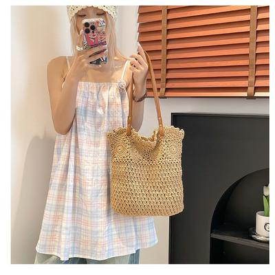 Wind gewebte Tasche Damen 2025 neu High-End Atmosphäre Arbeit Urlaub gestrickte Strandtasche