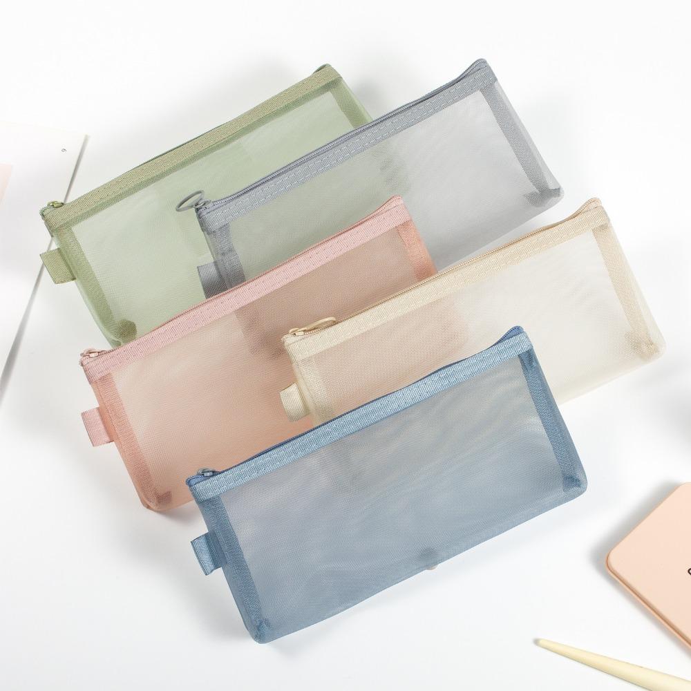 Large Capacity Coin Purse Mesh Cosmetic Brush Bag New Makeup Case