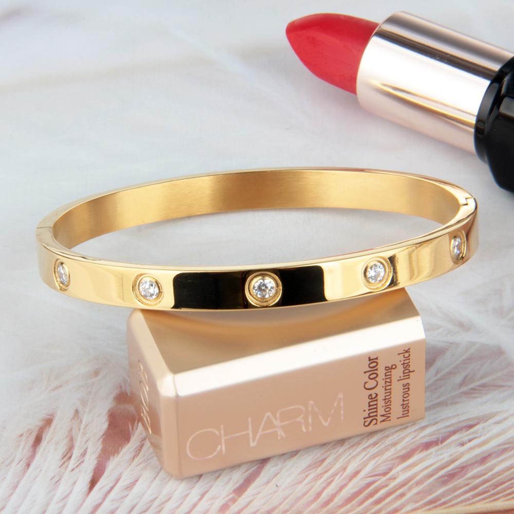 High-quality Gold-plated Jewelry Gift Diamond Hanging Small Lock Heart-shaped Accessories Stainless Steel Bracelet Women