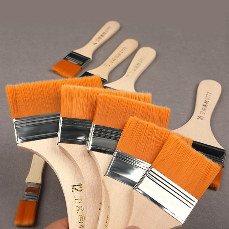 High Quanlity Different Size Nylon Hair Painting Brush For Artist Oil Watercolor Powder Acrylic Paint Brushes School Art Supplie