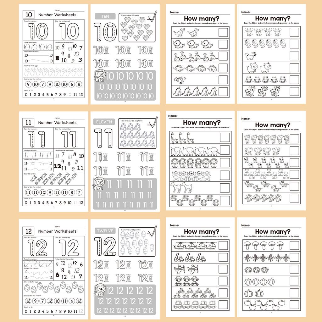 Kids Number Tracing Workbook For 3-6 Years Math Beginner With Eco-Friendly Paper