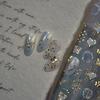 Exquisite Butterfly Border Photo Frame Nails Sticker Luxury Bronzing Flower Star Moon Gold Silver Nails Art Stickers DIY