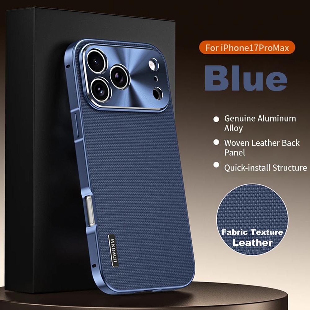 Θήκη Προστασίας Κάμερας από Μεταλλικό Μαγνητικό Υλικό Πολυτελείας για iPhone 17 Pro Max Με Τεχνολογικό Πλεκτό Ύφασμα Για Magsafe Ασύρματη Φόρτιση Κάλυμμα Κινητού