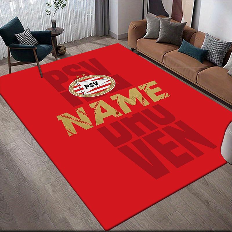 Custom Name,PSV Eindhoven Home Sofa Decoration for Living Room & Bedroom, Non‑Slip Play Flannel Floor Mat for Game Room