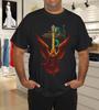 Angelic Guardian Cross – Fiery Winged Warrior Armor T-Shirt Mens Womens Tees Top