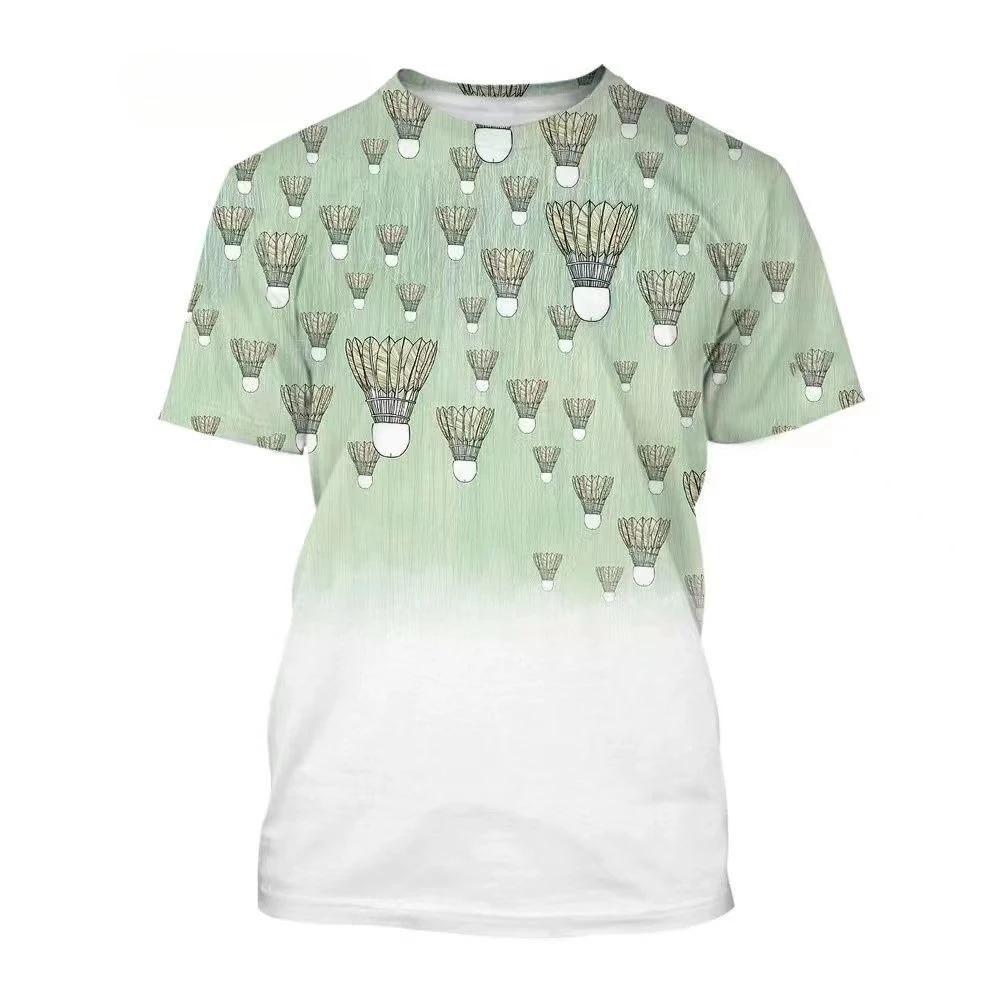 The 3D Printed Short-sleeved T-shirts for Men's and Women's Badminton In Summer Are Fashionable, Comfortable and Cool