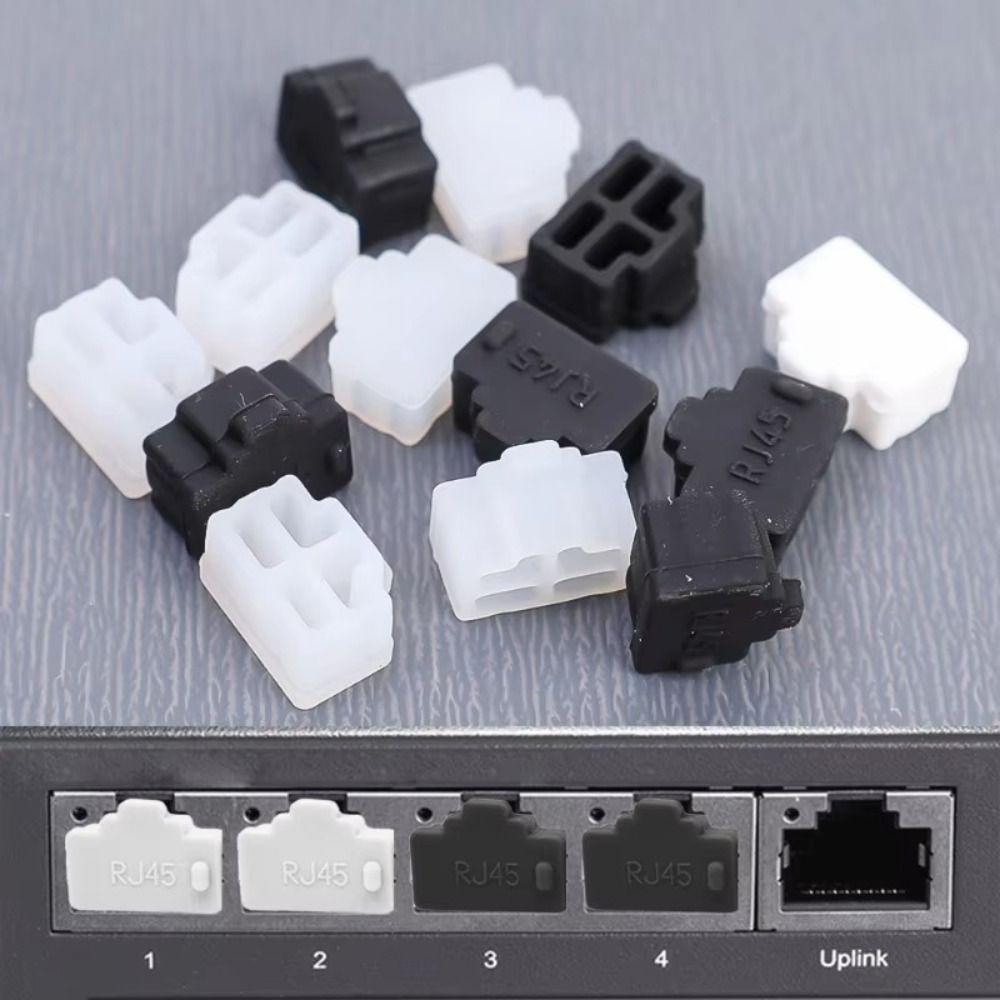 Neue Silikon RJ45 Staubstopfen Langlebige Schwarze Transparente Ethernet Hub Portabdeckung RJ45 Anti-Staub-Abdeckung