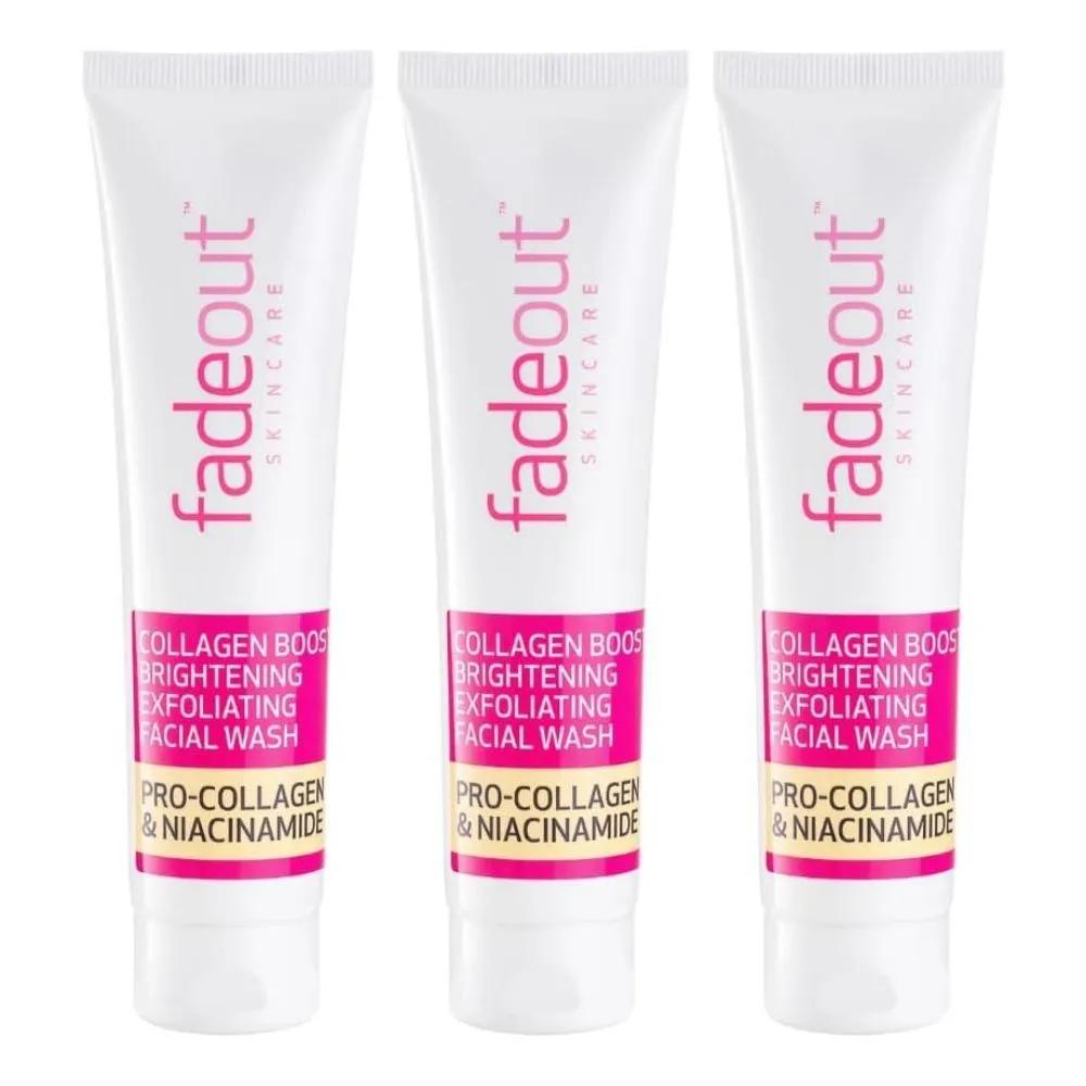 

Fade Out Collagen Boost Brightening Facial Wash 100ml (3 bottles) Cleansing Foam Exfoliating Facial Cleanser fadeout