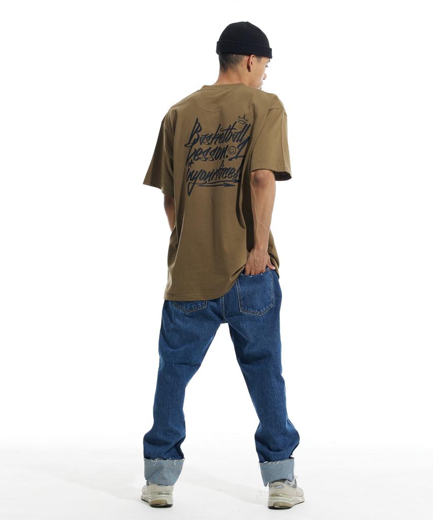 Cream Soda Lab Basketball Lesson 1 Short Sleeve T-Shirt Olive Black