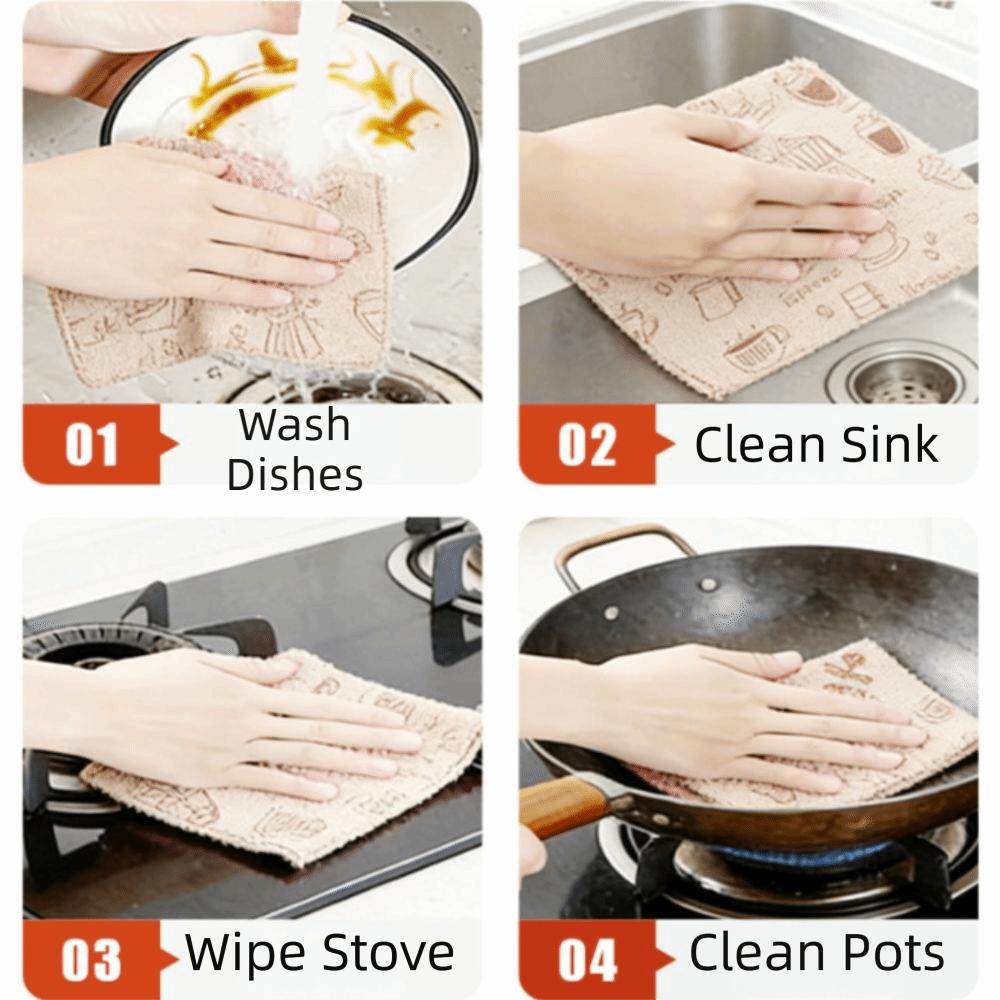 20pcs/roll Reusable Kitchen Towels High Absorbency Cleaning Rag Tear-Towel Roll Kitchen Cleaning