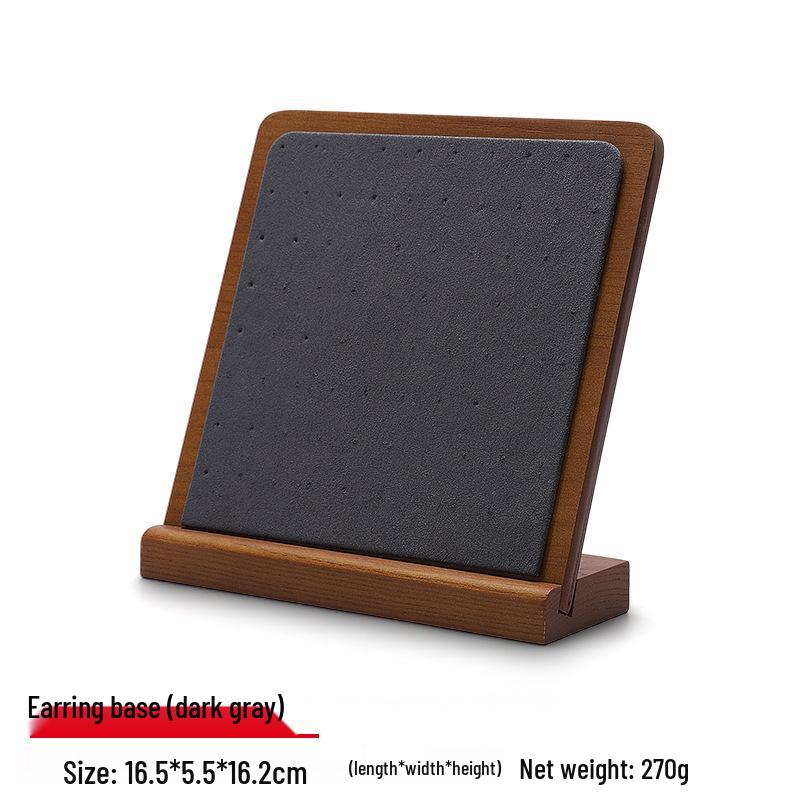 

Подставка для серег из массива дерева для хранения украшений темно-серого
