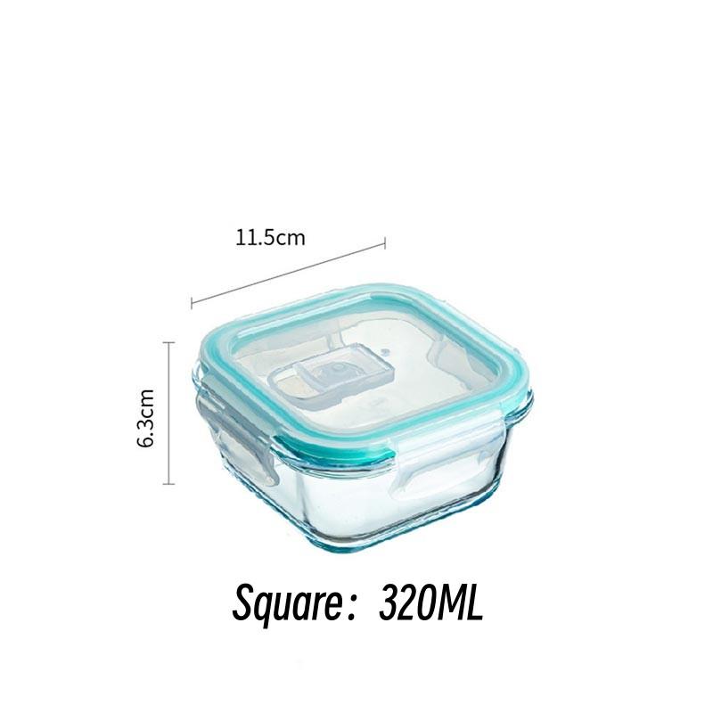 High Borosilicate Glass Lunch Box Portable Food Container Sealed Fresh-Keeping Box Microwave Oven Heating Freezer Food Bento Box