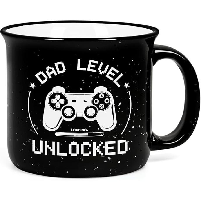 Cabtnca New Dad Gifts, First Time Dad Gifts, Dad Level Unlocked Mug, First Fathers Day Birthday Gifts, Pregnancy Announcement for Dad, Fathers Day чёрный