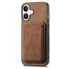 For iPhone 16 Case Compatible with MagSafe Leather Back Cover with Detachable Card Holder