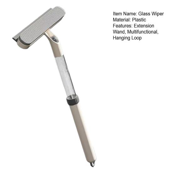 Window Screen Cleaning Brush 3 In 1 Glass Wiper with Retractable Wand Built-in Crevice Brush Swiveling Head Multi-Surface Cleaner