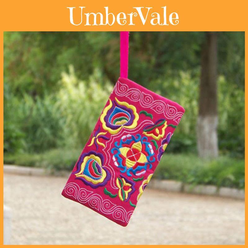 Women Ethnic Handmade Embroidered Wristlet Clutch Bag Vintage Purse Wallet With Elegant Detailing