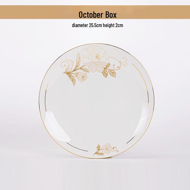 Light Luxury Hand-painted Phoenix Bone China 10-inch Flat Plate