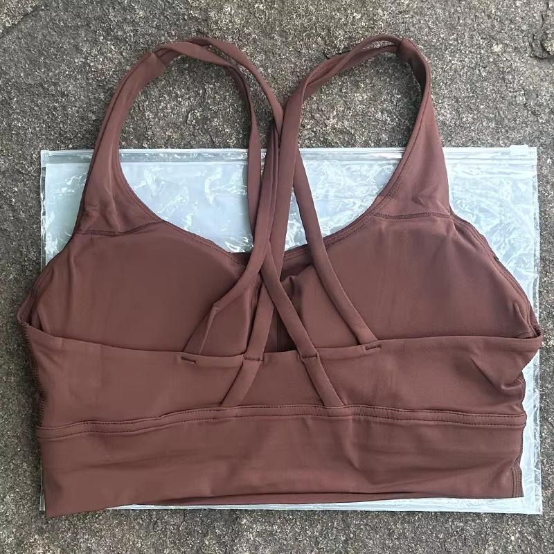 Solid Color Women Cross Back Bra Fitness Underwear Soft Fitness Sport Bra Top Gym Yoga Athletic Workout With Chest Pad