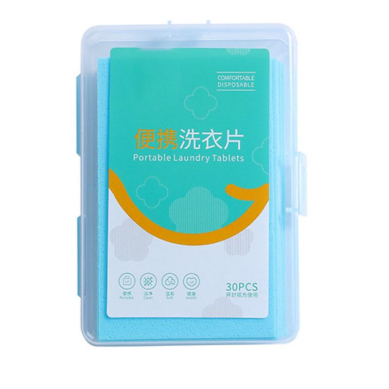 Таблетки для стирки Портативная коробочная бумага с пузырьками для стирки Концентрированные таблетки для стирки Дезинфекция и аромат Таблетки для чистки белья Стиральный порошок