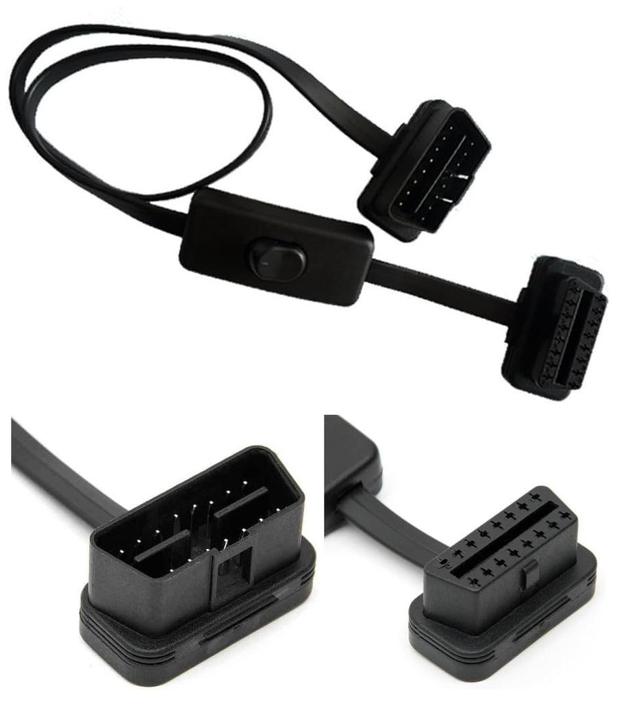 OBD2 Extension Cord with Switch, 16 Pins, Length 60cm, Vehicle