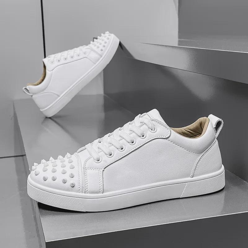 Men's 2025 Spring Trend Rivet Sneakers - Stylish, Niche, Low-Top Design.
