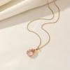 Fashion Drop Shape Zirconia Pendant Necklaces for Women Sparkling Golden Stainless Steel Necklace Jewelry