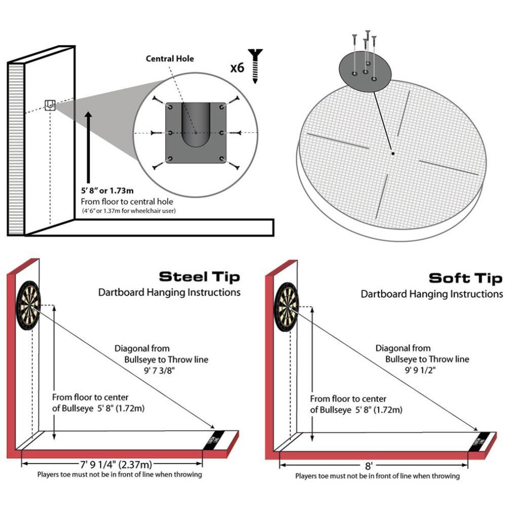 Quick Install Dart Board Wall Mount Bracket Dart Board Display Stand Kit  Games Wall Garage
