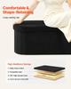 Oval Storage Ottoman Bench, Foldable Teddy Fleece End of Bed Bench, Folding Upholstered Bed Ottoman Chest with Large Storage Space, Supports 660 lbs,